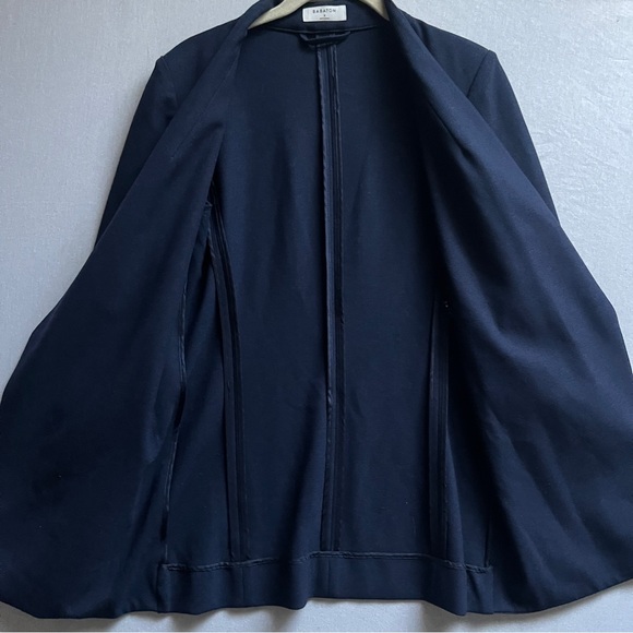 Babaton Aritzia Power Blazer Navy Open-Front 3/4 Sleeve Jacket Sz 2 - Picture 3 of 12
